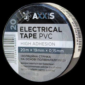 Изолента чёрная 19 мм &times; 10 м (AXXIS) ET-912 BL фото