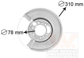 Защита тормозного диска левая Mercedes Sprinter W900 00-06 (Van Wezel) 3075373 фото