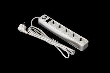 Мережевий фільтр, подовжувач з USB2 Optima Base 5 3m WHITE провід 3*0,75мм2 ax-1269 фото